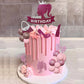 Hot Pink Girl Princess Cake Decorations - Glitter Happy Birthday Cake Topper With 20 Balls For Cake Decorating & 12 Girls Cupcak