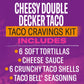 Taco Bell Cheesy Double Decker Taco Dinner Kit with 6 Soft Tortillas, 6 Crunchy Taco Shells, Velveeta Cheese Sauce & Seasoning,