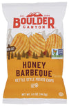 Boulder Canyon Kettle Cooked Canyon Cut Potato Chips, Honey BBQ, All Natural, Gluten Free & Non-GMO, 6.5 Oz (Pack of 12)