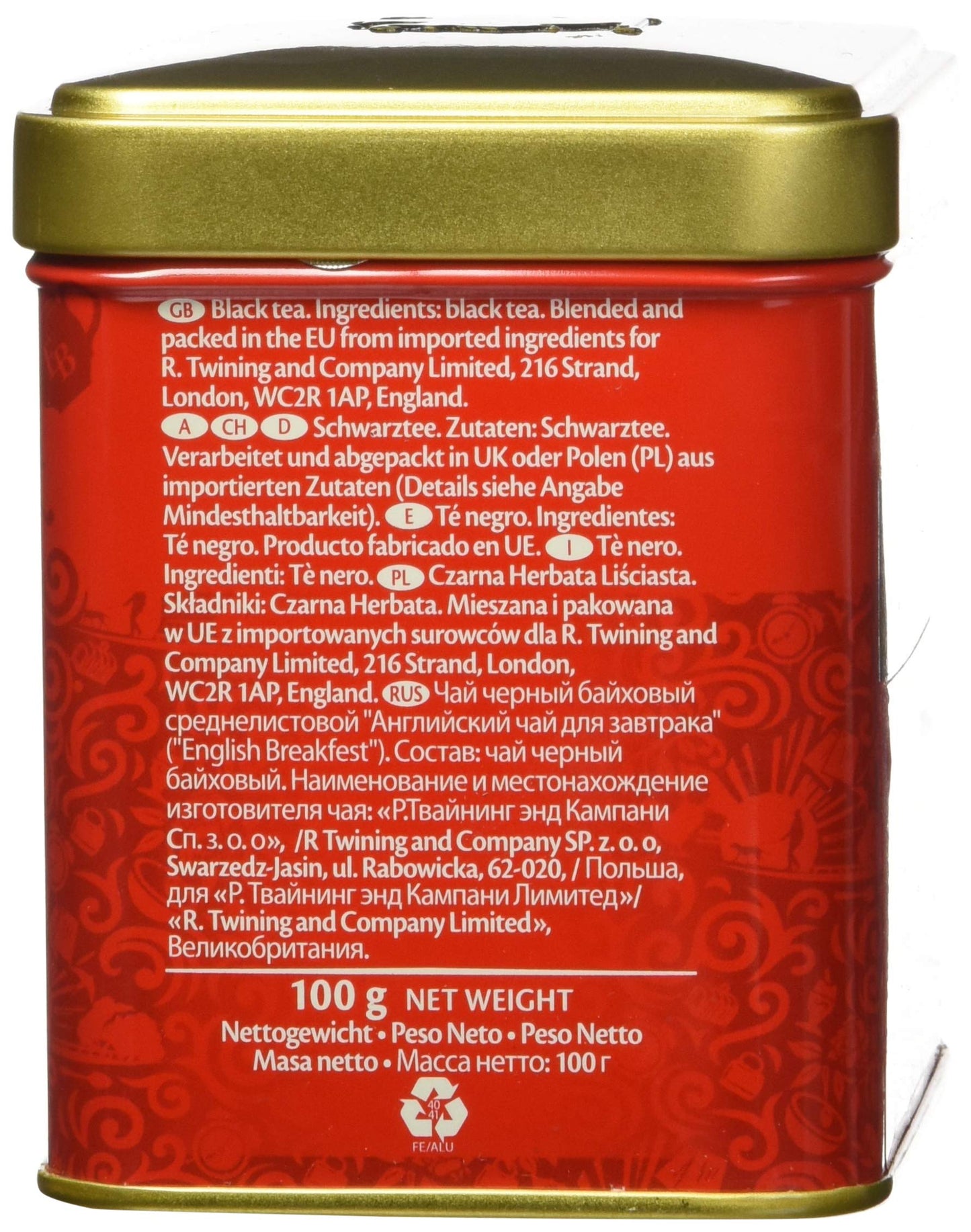 Twinings English Breakfast Loose Tea, Robust Black Tea Leaves, 3.53 Ounce Tin, Caffeinated, Smooth Flavor, Pack of 1