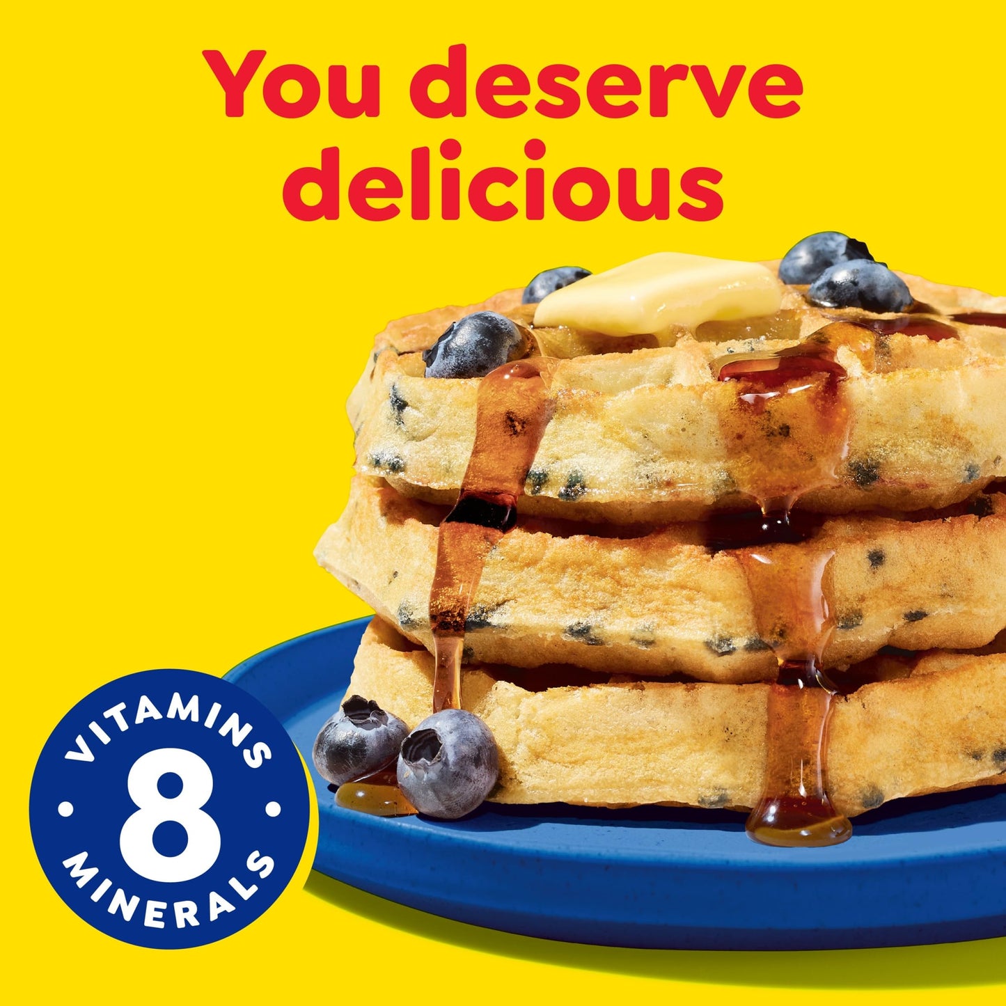 Eggo Thick and Fluffy Frozen Waffles, Frozen Breakfast, Breakfast Food, Blueberry, 11.6oz Box (6 Waffles)