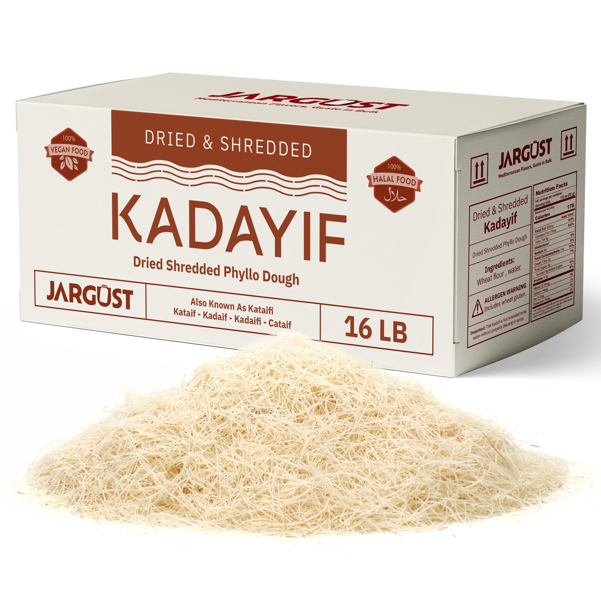 Bulk Dried & Shredded Kataifi 16lb  Shredded Fillo Dough  Pastry Dough  Chopped Katayif  Ingredient for The Viral Dubai Pistachio Chocolate Bar  Shredded Phyllo  Kunafa  Knafeh  Katifi