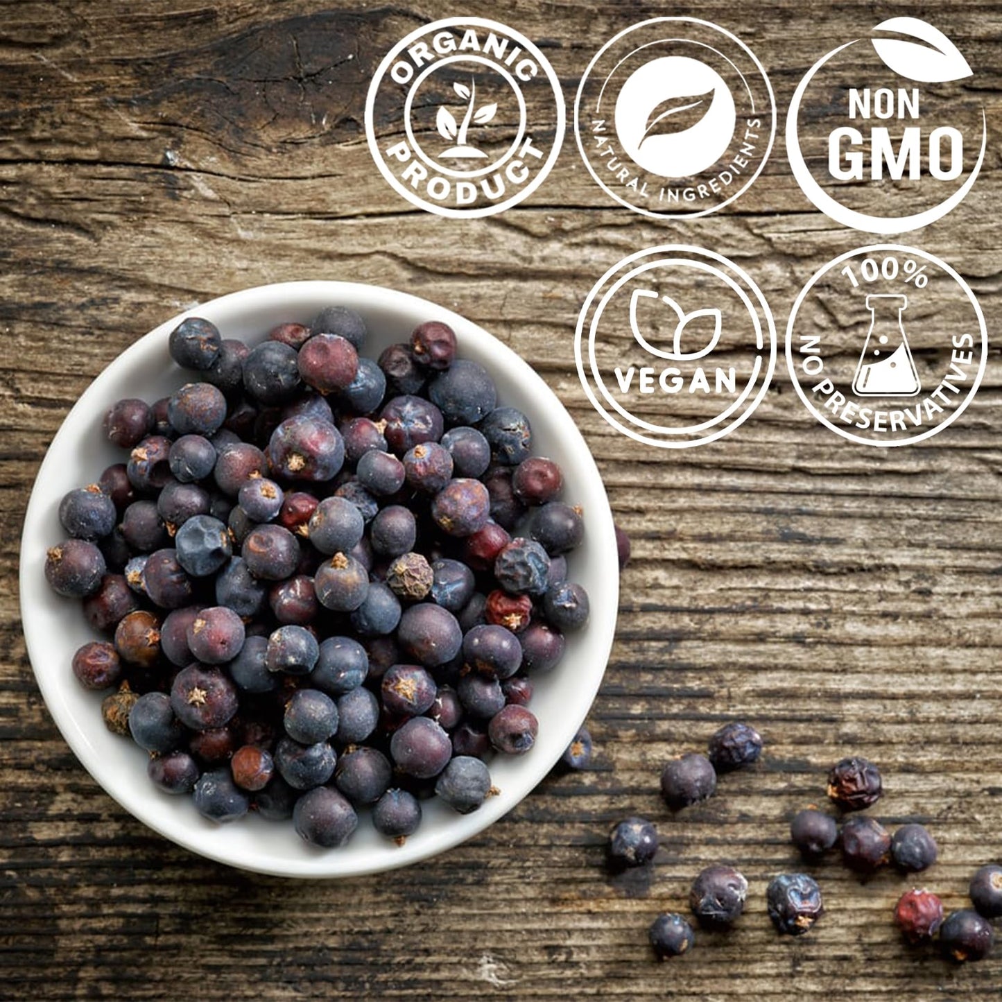 Cure wid Pure Dried Juniper Berries 4oz | Wild Harvested  Non-GMO Additives & Preservative-Free Organic Juniper Berries Whole in Eco-Friendly Resealable Bag |Elevate Meats  Soups  Teas & More