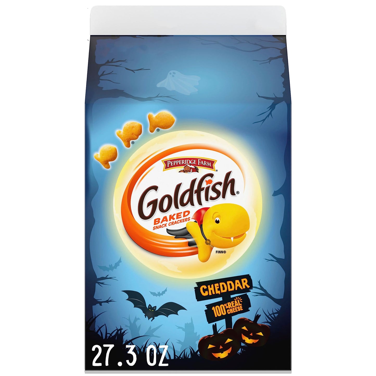 Goldfish Cheddar Crackers, Snack Crackers, Halloween Edition, 27.3 Oz Carton
