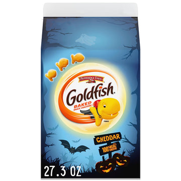 Goldfish Cheddar Crackers, Snack Crackers, Halloween Edition, 27.3 Oz Carton