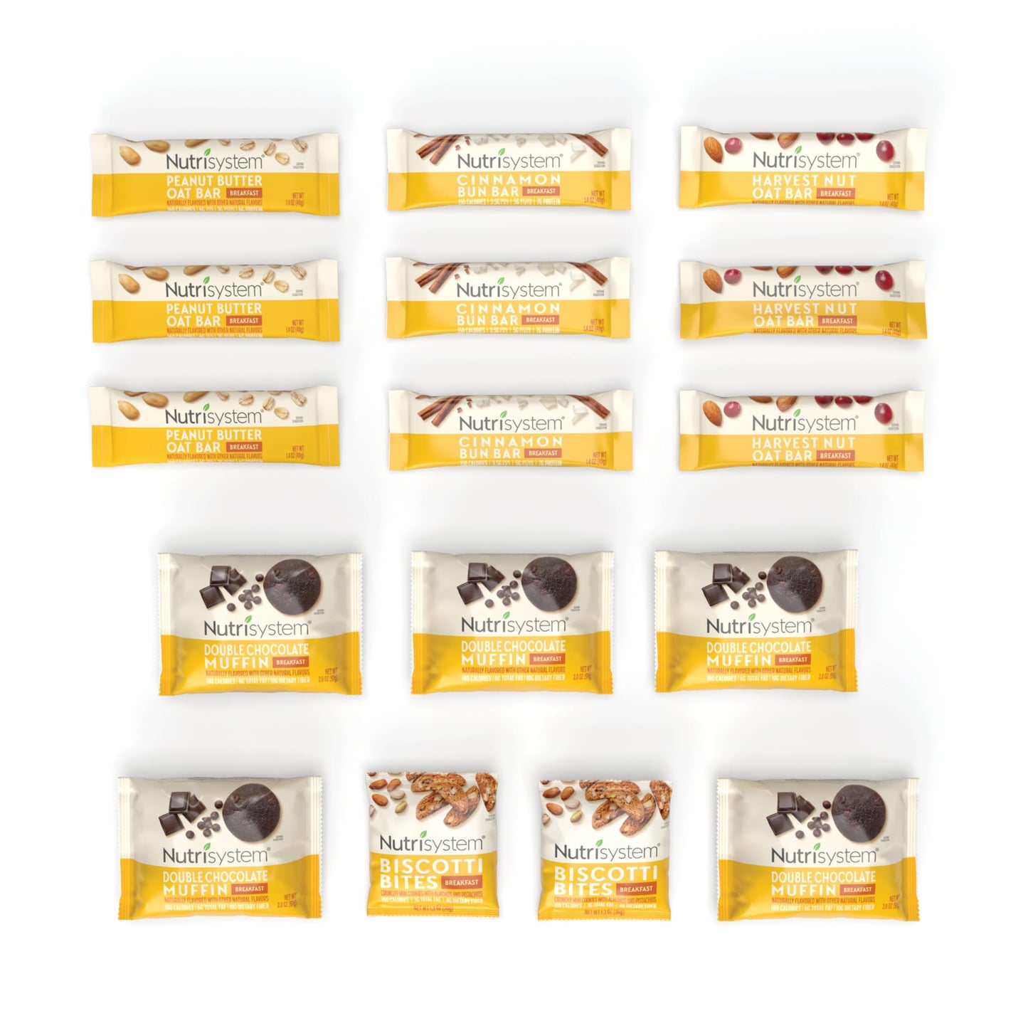 Nutrisystem On-The-Go Breakfast Bars, Muffins, and Biscotti, Helps Support Weight Loss - 16 Count