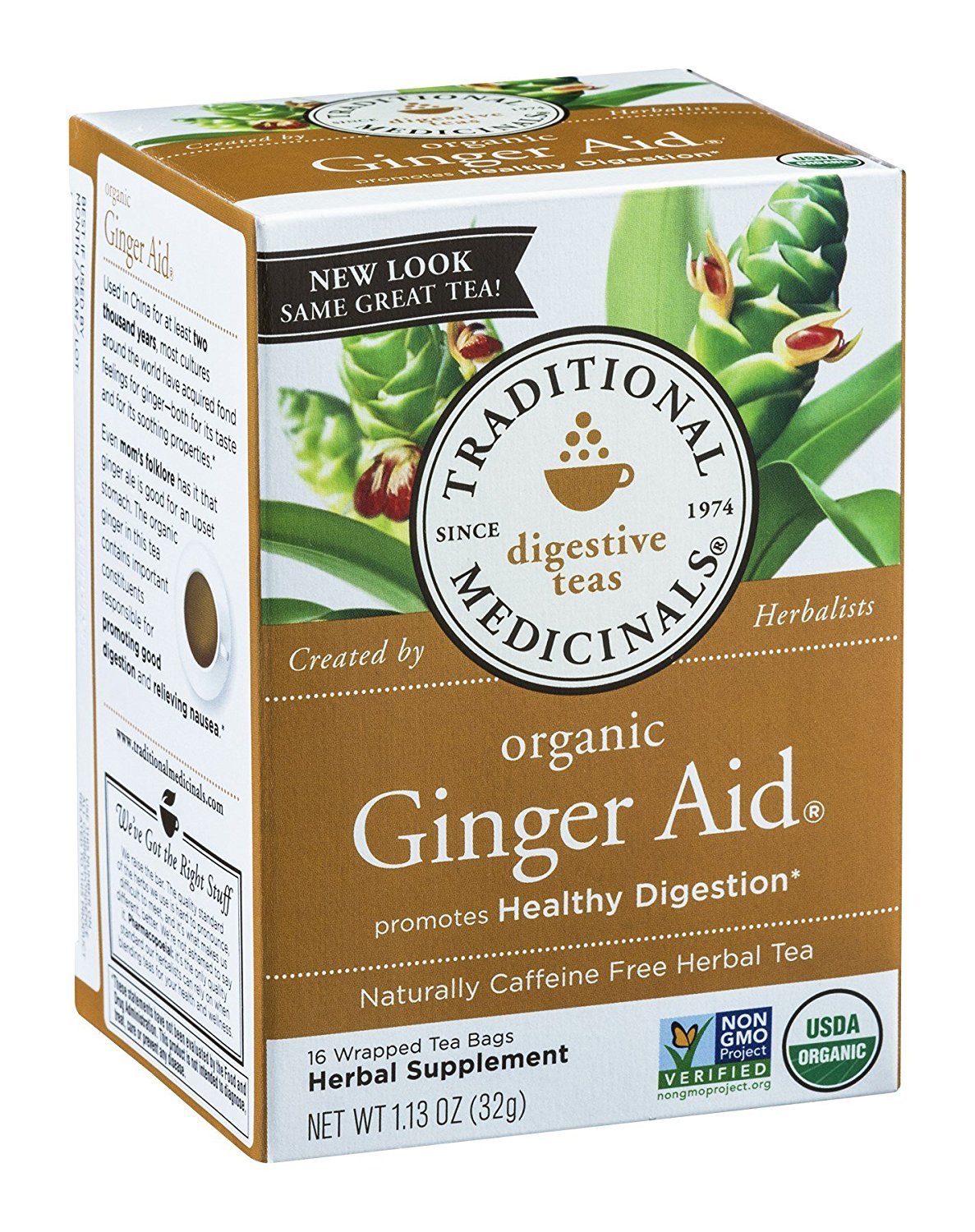 Traditional Medicinals Organic Flavor Blendger Aid Herbal Tea  Promotes Healthy Digestion  (Pack Of 1) - 16 Tea Bags