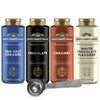 Chocolate, Sea Salt Caramel, White Chocolate, Caramel - 16 oz (Pack of 4) with ZESTI Barista Spoon - For Coffee & Desserts