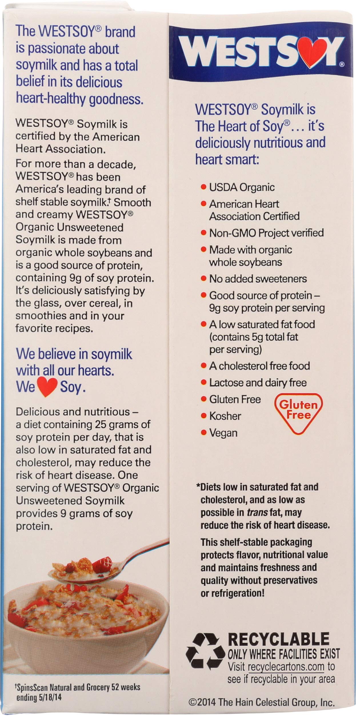 Westsoy Soymilk, Unsweetened, Original, 64-Ounce (Pack of 4)