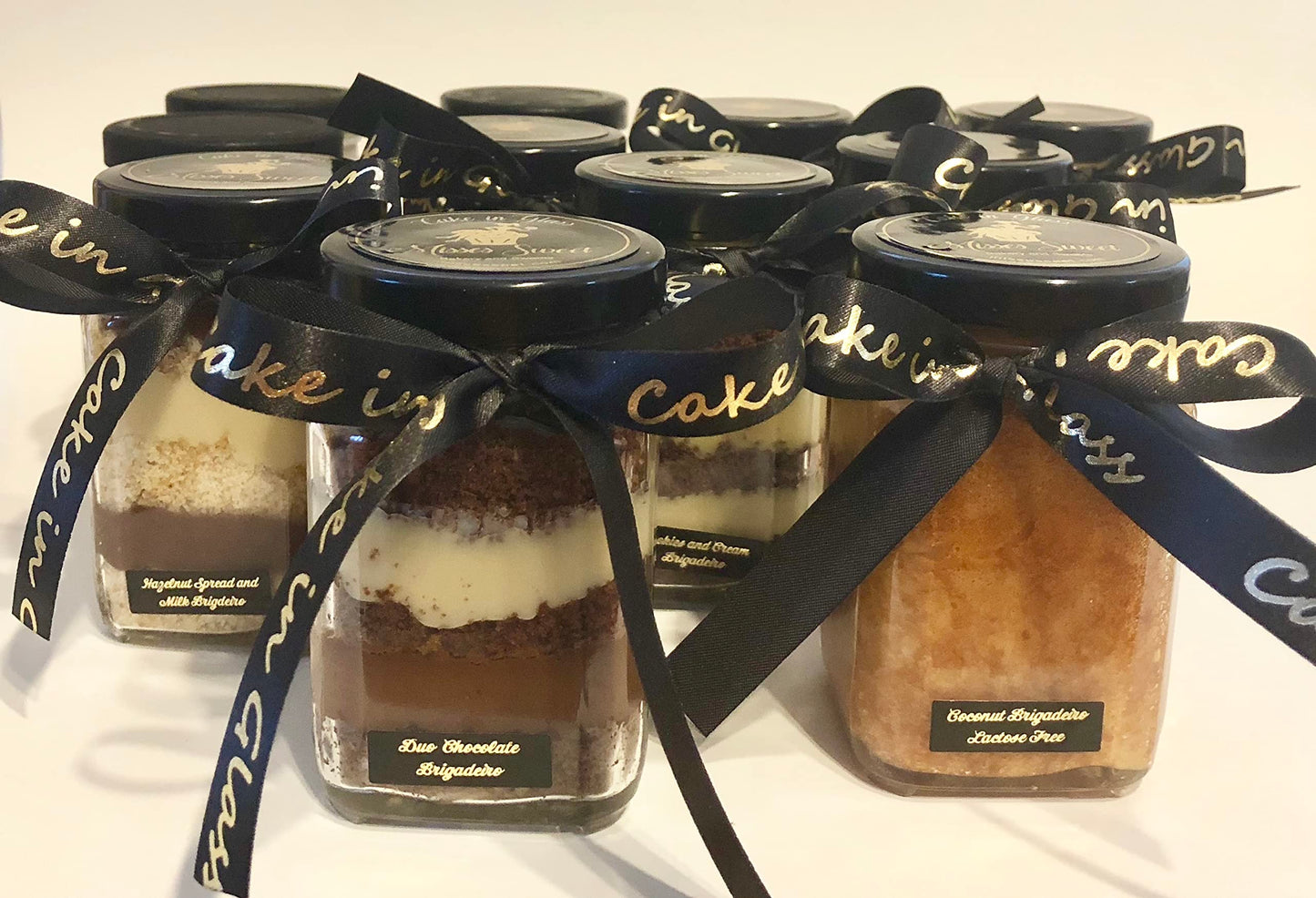 Gourmet Cake In A Jar - Duo Chocolate Cake In Jar With Special Chocolate Cake Layered With White Belgian Chocolate Brigadeiro -