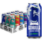 Gorilla Energy Drink  Variety Pack  200mg Natural Caffeine  Real Fruit Juice Squeezed & Concentrated  L-Theanine  Taurine  Ginseng  Acetyl L-Carnitine  No Added Sugar and No Artificial Colors  12 Pack