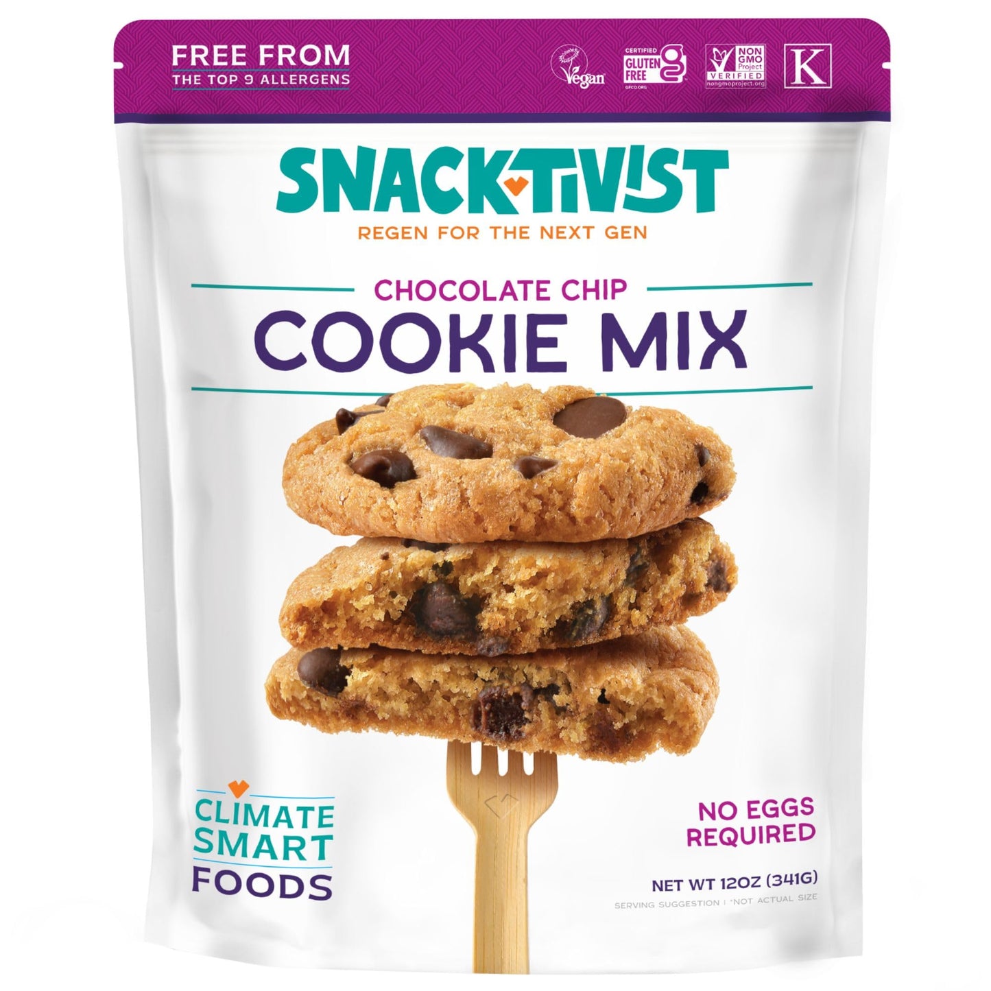 Snacktivist Chocolate Chip Cookie Baking Mix - Gluten-Free, Vegan, Egg-Free, Dairy-Free, Non-Gmo 12 Oz