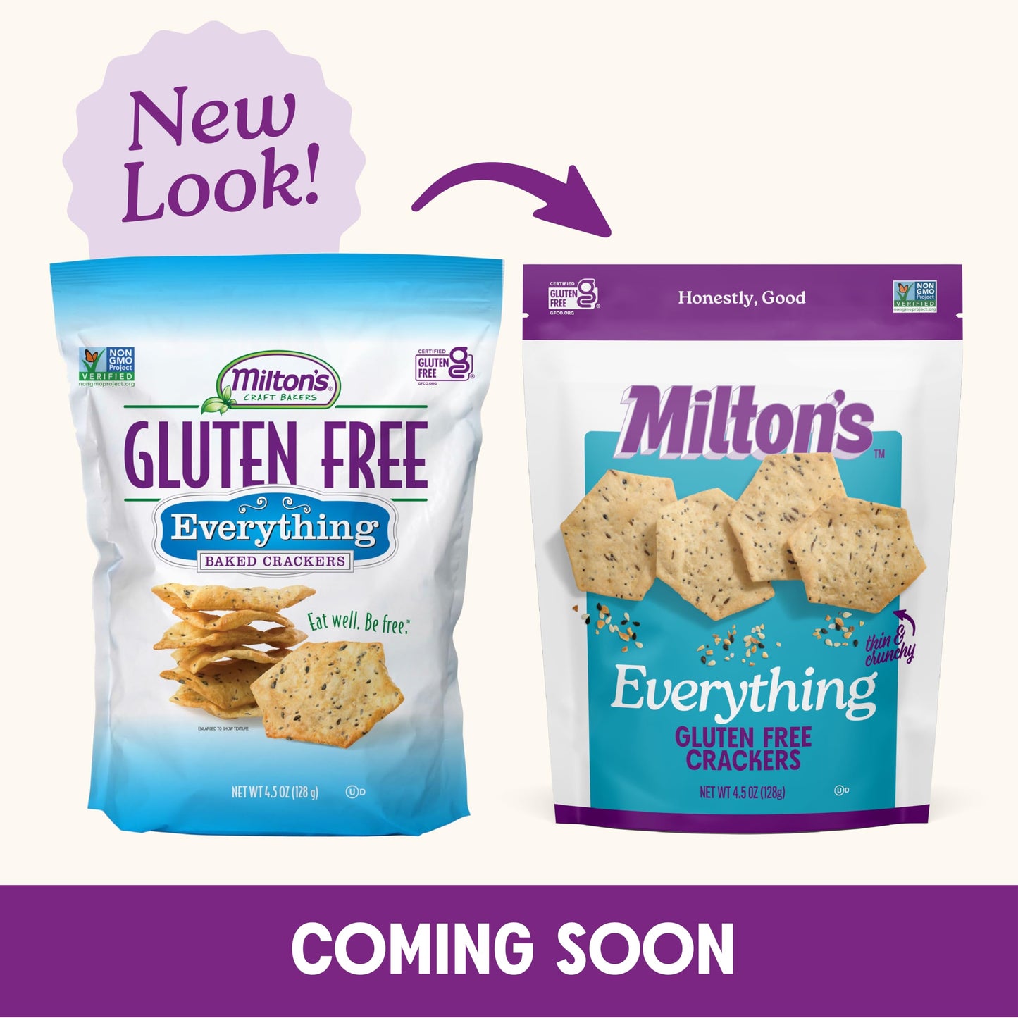 Milton'S Craft Bakers Gluten Free Everything Crackers - Baked Everything Crackers, Everything Bagel Inspired, Non-Gmo Project Ve