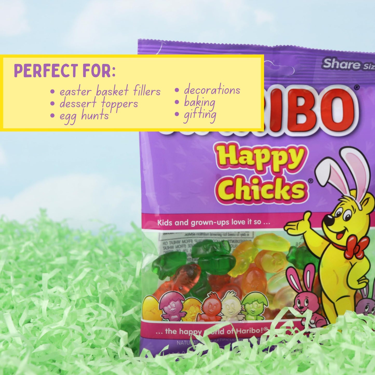 Sweetzo Easter Happy Chick Gummies, Fruit Flavored Candy, 4 Ounces, Pack of 3