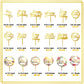 32 Pcs Gold Happy Birthday Cake Toppers Flower Acrylic Gold Birthday Cake Topper Cake Pick Decorations For Birthday Party Cake D