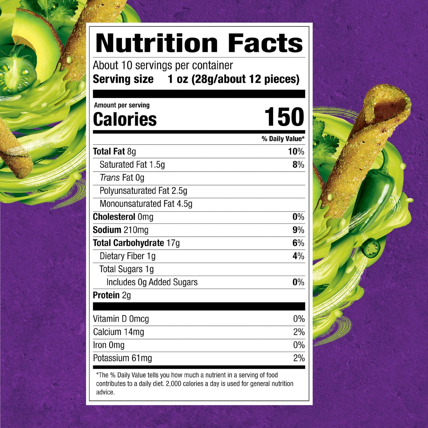 Takis Guacamole Rolled Tortilla Chips, 9.9 Ounce Bag, Artificially Flavored