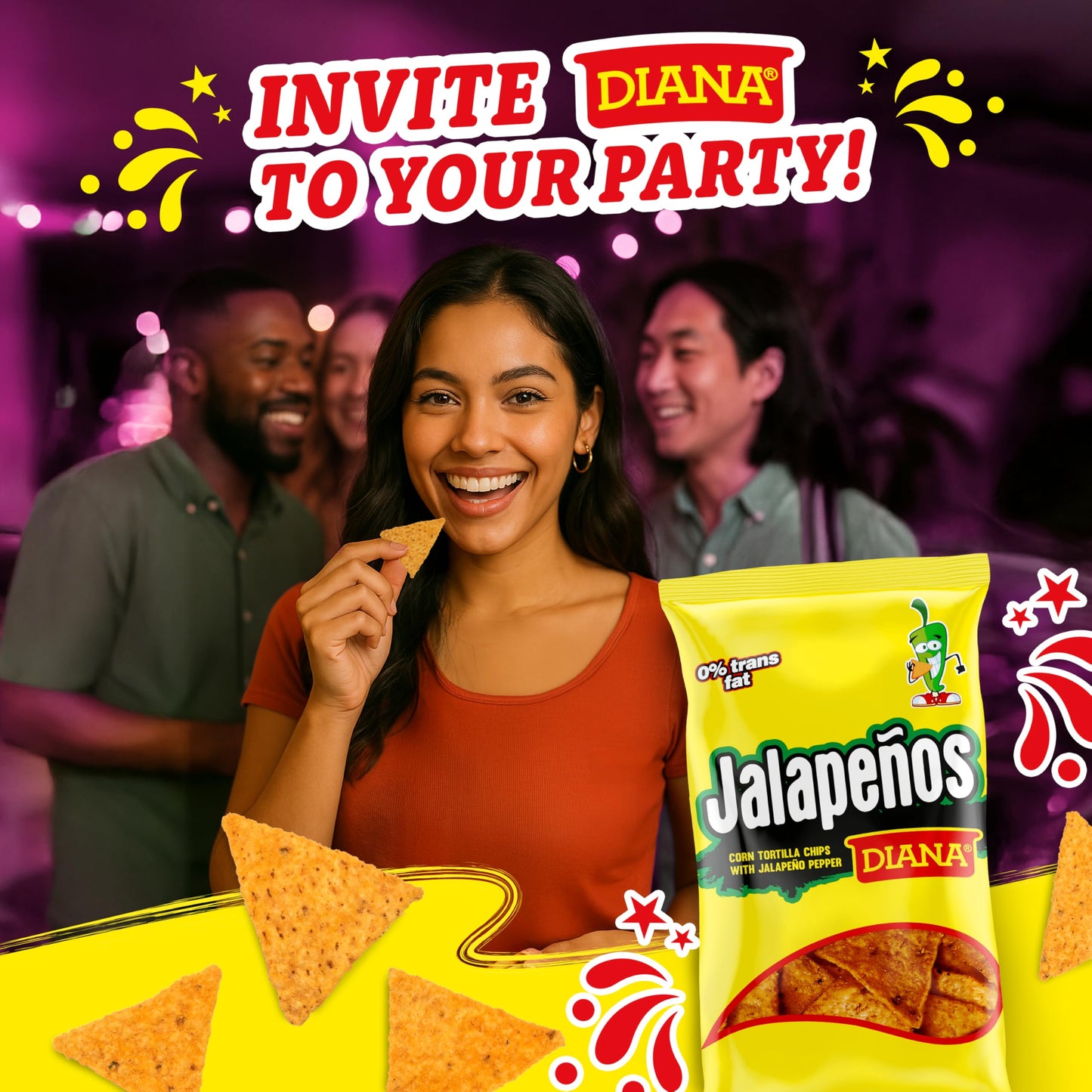 Diana Jalapeos Tortilla Chips, 3.84 Oz (Pack of 8)