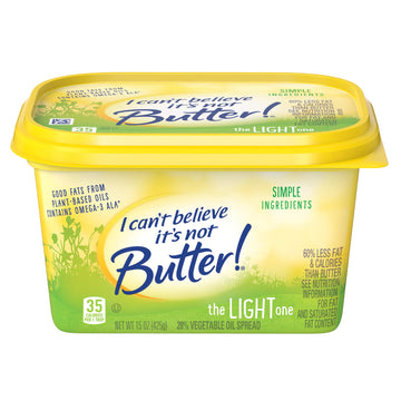I Cant Believe Its Not Butter!, Light Buttery Spread, 15 oz