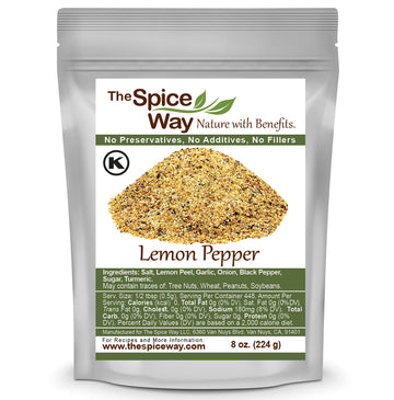 The Spice Way Lemon Pepper - 8 Oz - No Citric Acid Or Any Preservatives Or Agents. Seasoning Blend Perfect For Cooking Marinated