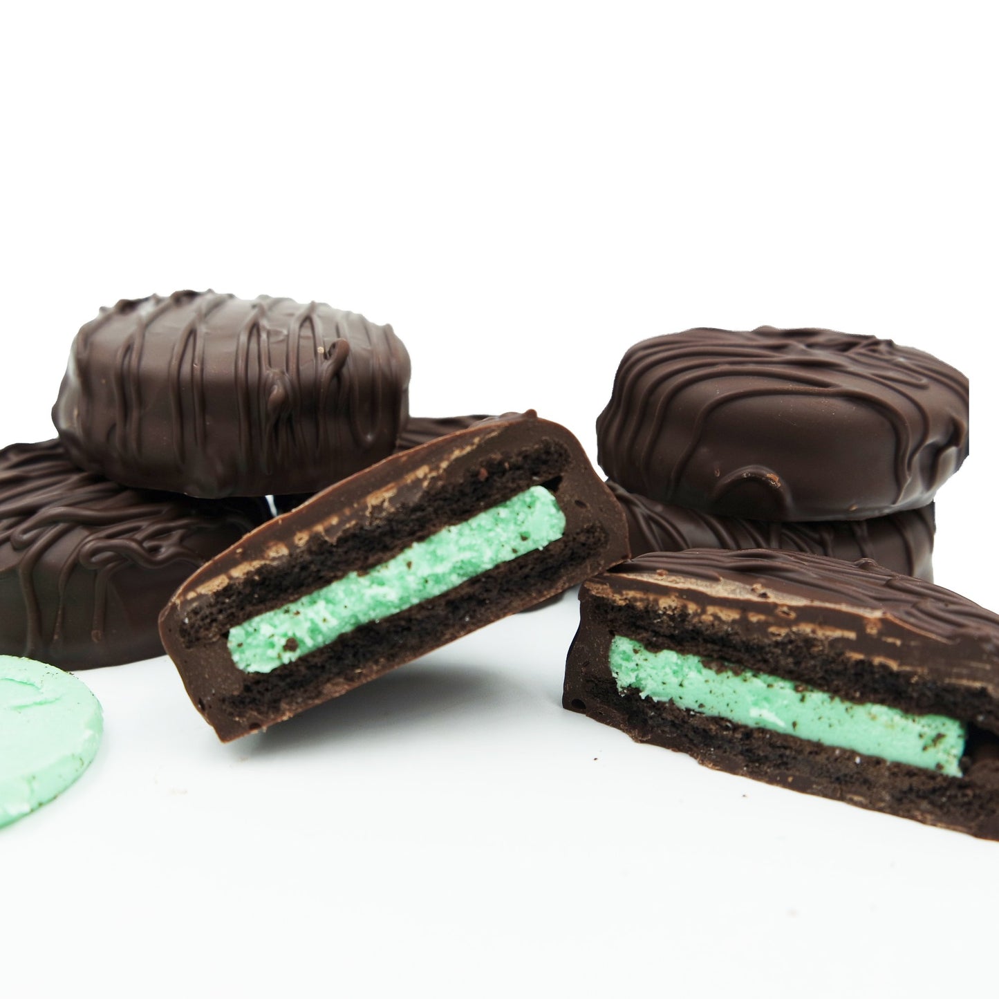 Philadelphia Candies Dark Chocolate Covered Mint Creme Filled Sandwich Cookies, 15 Ounce