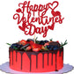 1 Pack Happy Valentines Day Cake Topper Glitter Sweet Heart Love Be Mine Valentines Cake Pick For Valentines Day Engagement Theme Birthday Party Cake Decorations Supplies Red