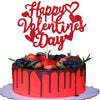 1 Pack Happy Valentines Day Cake Topper Glitter Sweet Heart Love Be Mine Valentines Cake Pick For Valentines Day Engagement Theme Birthday Party Cake Decorations Supplies Red
