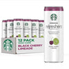 Starbucks RTD Coffee Refreshers with Coconut Water, Black Cherry Limeade, 12 Fl Oz Cans (Pack of 12)