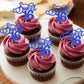 Rssta i Cupcake Toppers 30 Pack Glitter Love Heart for 16th Birthday Deep Blue