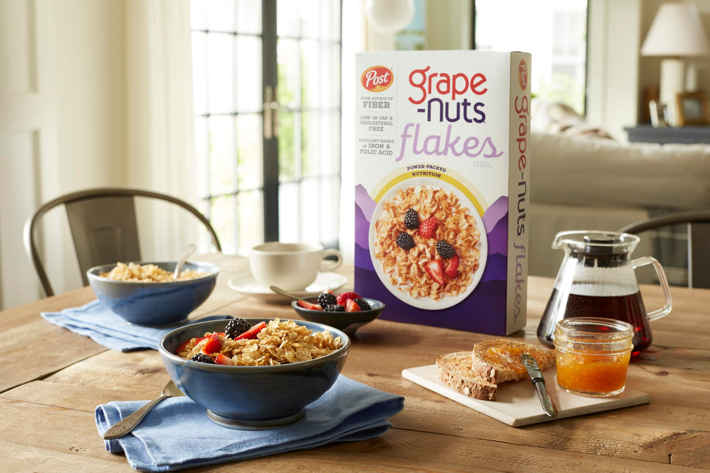Post Grape Nuts Flakes Breakfast Cereal, Crispy Whole Wheat And Barley Cereal, Great For Yogurts, Parfaits, And Homemade Snacks,