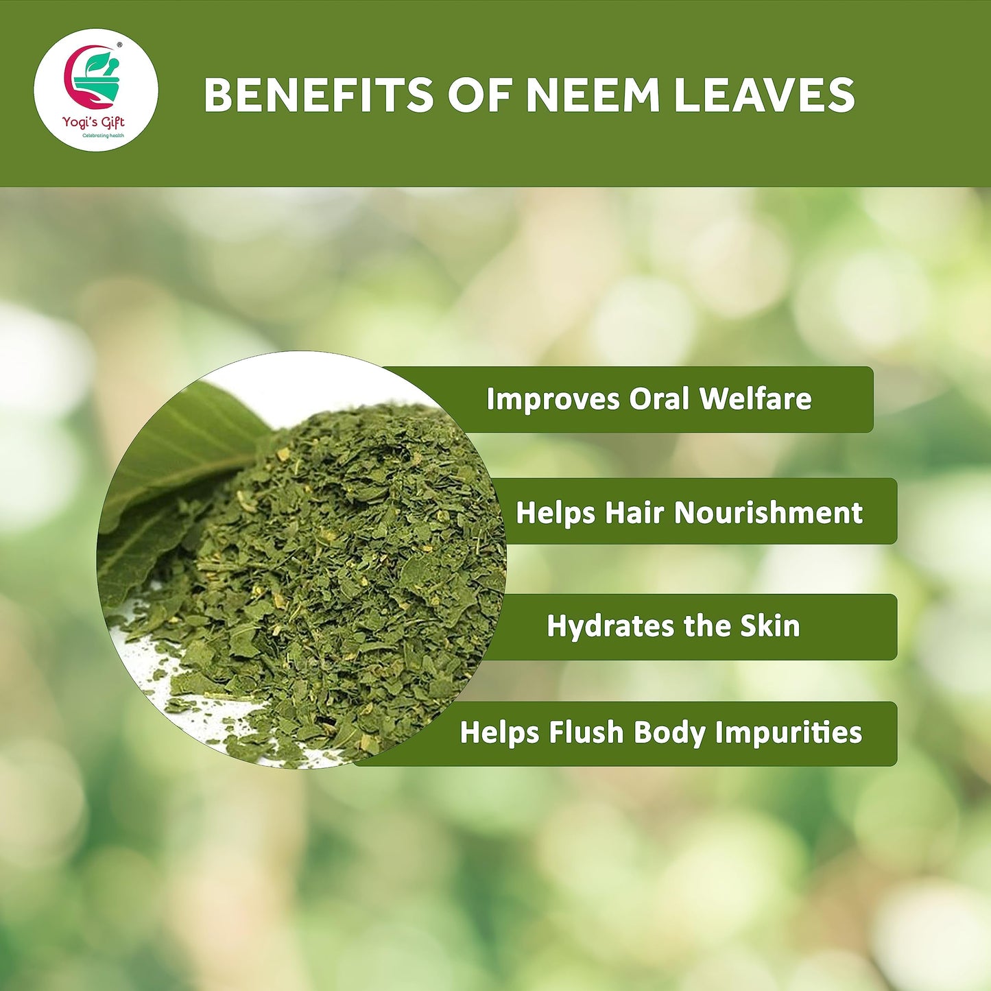 Neem Leaf Tea 4 oz | 100% Natural Detox, Cut & Sifted Azadirachta Indica | Non-GMO, Ethically Sourced | Yogi's Gift®