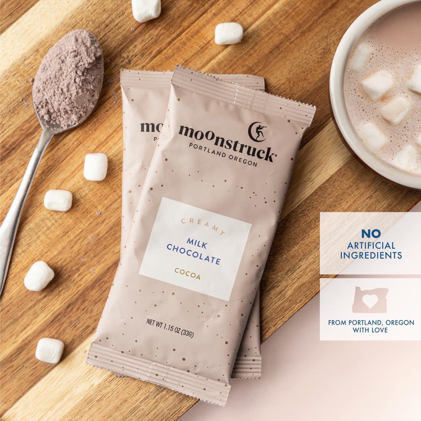 Moonstruck Chocolate Hot Chocolate Mix Variety Pack - 6 Flavors Including Milk, Dark, Mint, and White Chocolate Cocoa