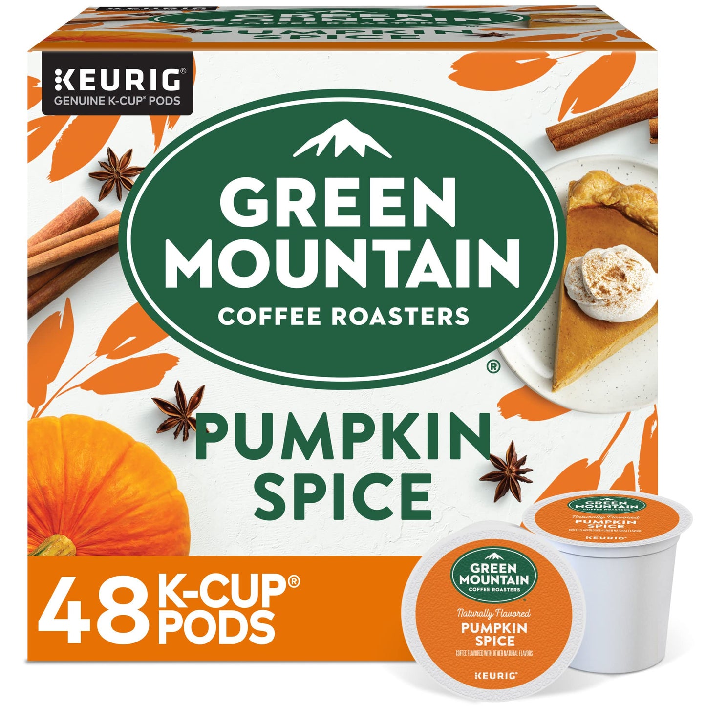 Green Mountain Coffee Roasters Pumpkin Spice Coffee, Keurig Single Serve K-Cup Pods, 48 Count