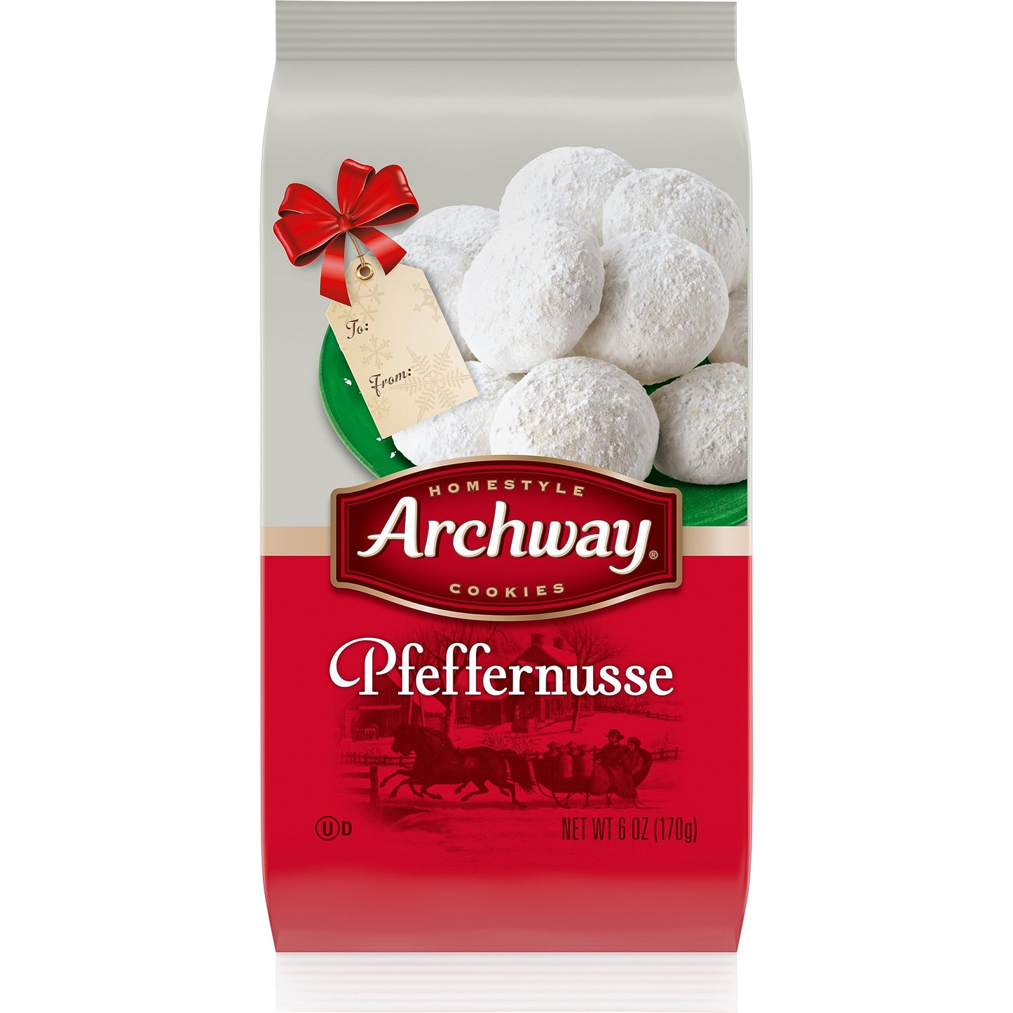 Archway Holiday Pfeffernusse Cookies, 6 Oz, Sweet Spiced Flavor, Perfect for Festive Treats