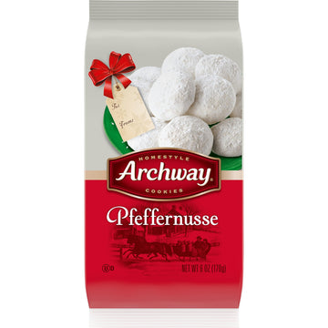 Archway Holiday Pfeffernusse Cookies, 6 Oz, Sweet Spiced Flavor, Perfect for Festive Treats
