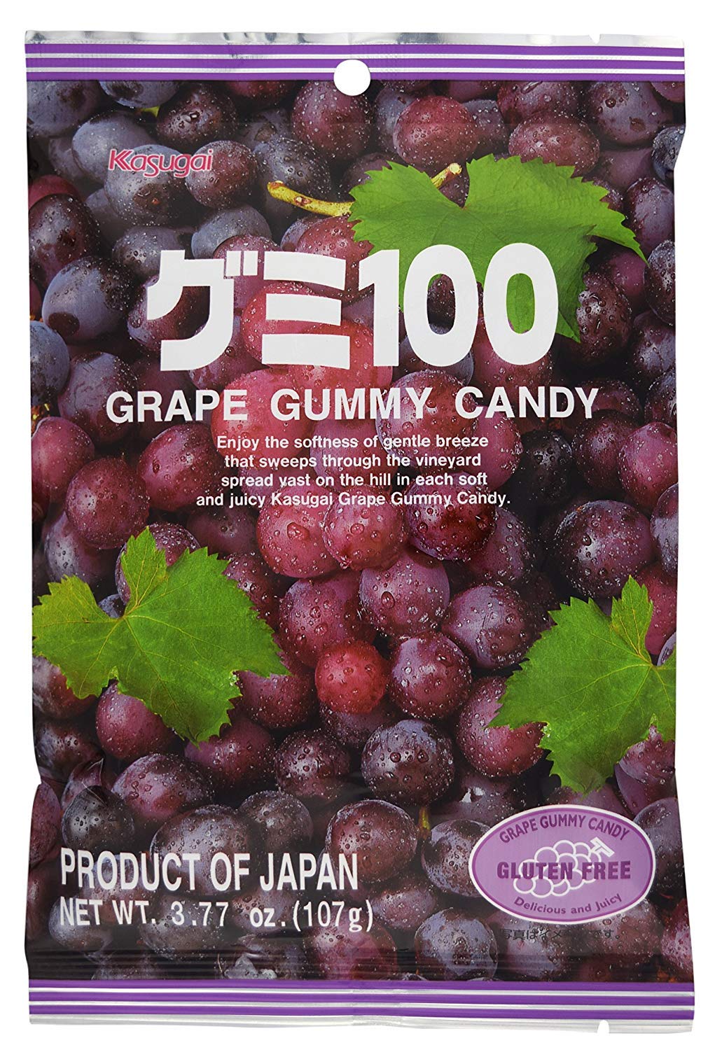 Kasugai Grape Gummy Candy 3.77Oz (6 Pack)