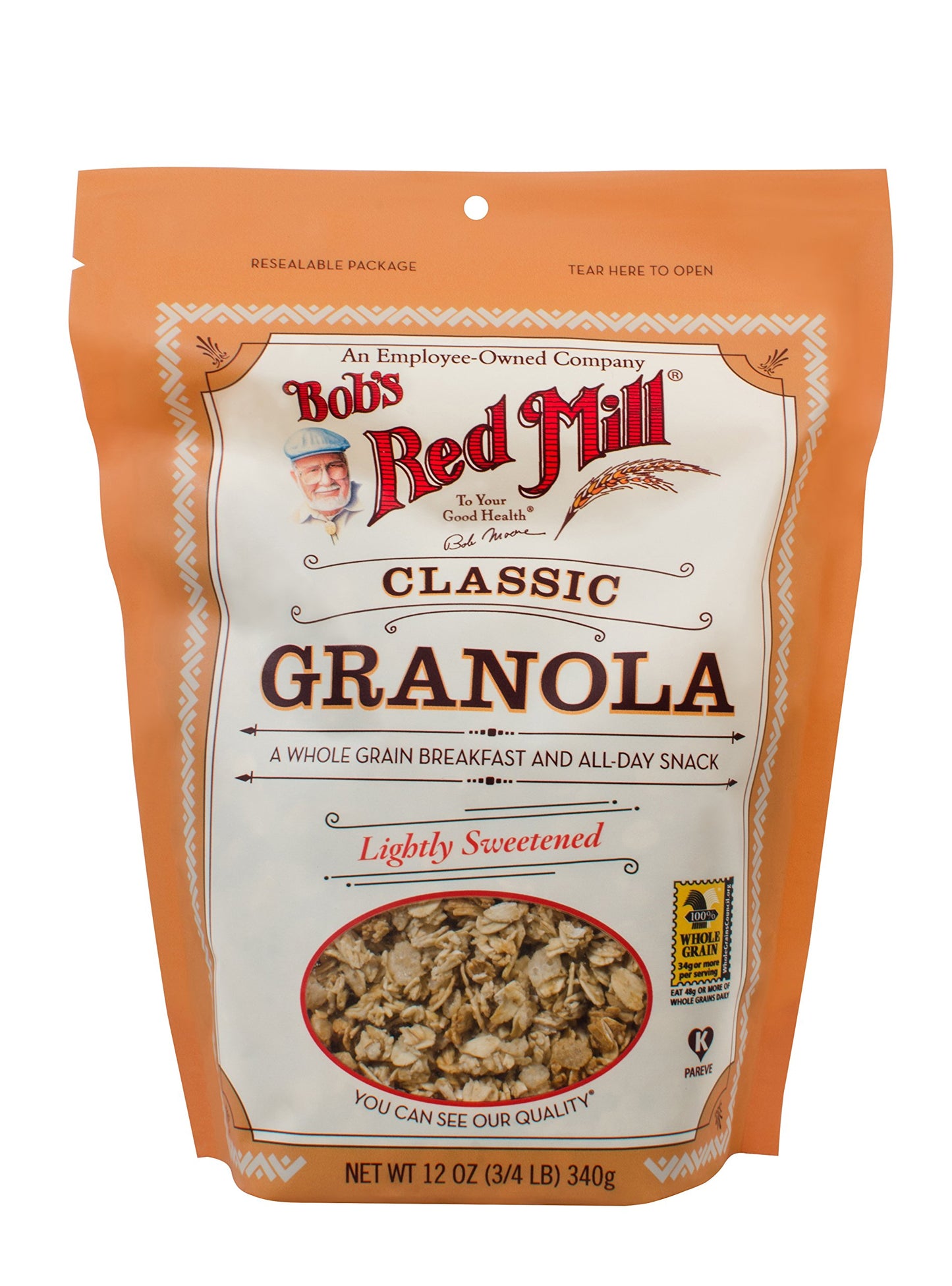 Bobs Red Mill Classic Whole Grain Granola, 12 Ounce (Package May Vary)