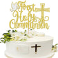 YCTHUNFISH Cake Topper Glitter Pigeon Cross Baptism Decorations Gold