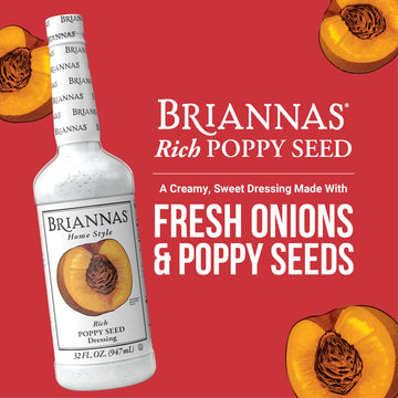Briannas - Home Style Rich Poppy Seed Dressing - Fine Salad Dressing Made With Premium Ingredients - Gluten Free, Kosher, & Vega