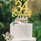 34 Birthday Cake Toppers-Gold Glitter, 34th Cake Topper for Men,34 Cake Topper For Women, 34th birthday decorations,34th Birthda
