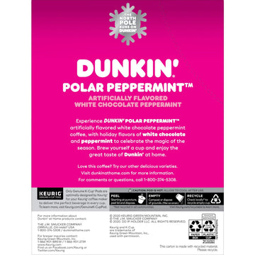 K-Cup Polar Peppermint Coffee - Compatible with Keurig K-Cup Brewer - Medium - 22 / Box