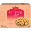 Bikaji Gur Para 14.11 oz (400g), Traditional Indian Sweet Snack, Crispy Fried Wheat Bites with Jaggery, Desi Meetha Namkeen, Cla