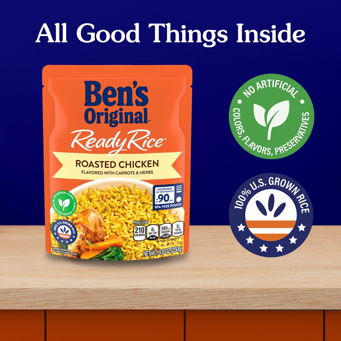 Uncle Ben'S, Ready Rice, Roasted Chicken, 8.8Oz Pouch (Pack Of 6)