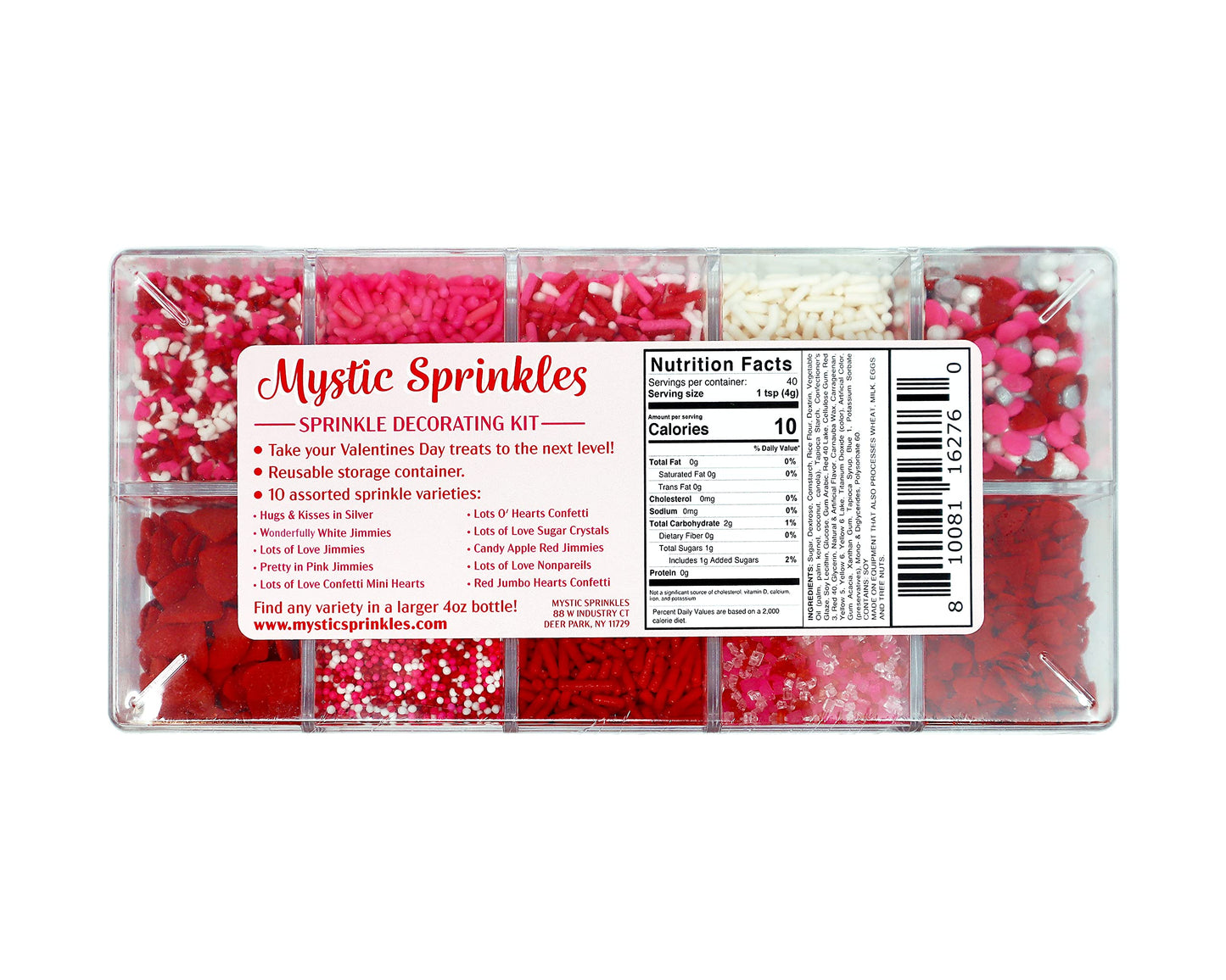 Mystic Sprinkles Valentines Day Sprinkle Mixes (Lots Of Love Sprinkle Decorating Kit 5.7oz)