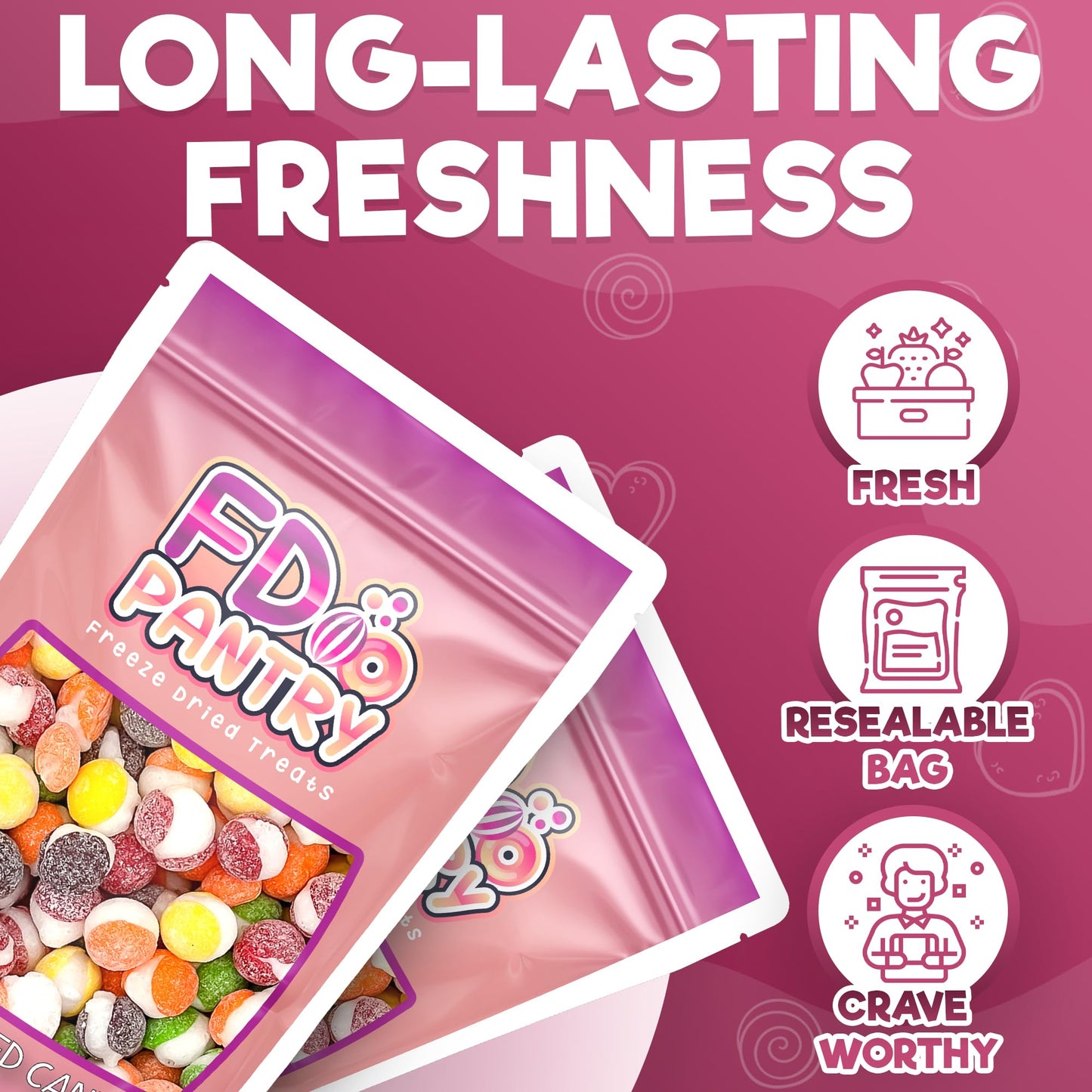 Freeze Dried Candy - Fruit Crunch Sour 4 Oz - 2 Pack - Assortment Strawberry, Orange, Lemon, Grape, Lime Flavors Bag Pouch - Ide