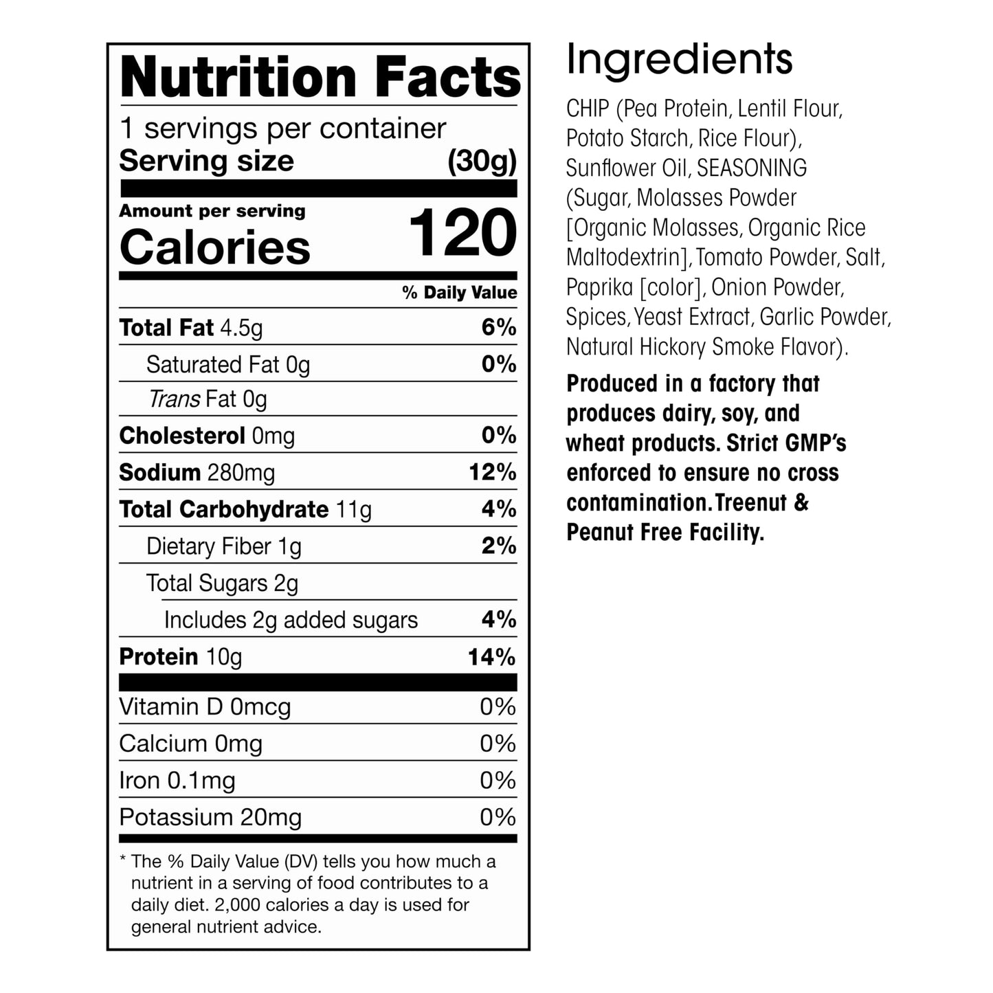 Wonderslim Pea Protein Chips, Hickory BBQ | 10g Plant Protein, 120 Calories | Low Carb, Low Sugar, Vegan | Healthy Chips, Smart