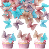 48PCS Edible Butterfly Cupcake Toppers - Edible Wafer Paper Butterfly Cake Decorations for Baby Shower, Birthday, Wedding Partie