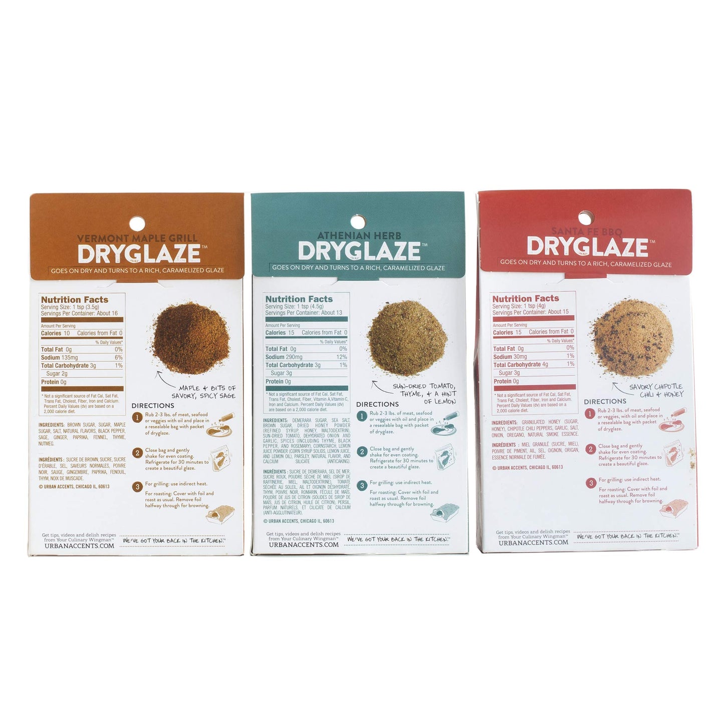 Urban Accents BBQ Grilling Spices Set - 5 Piece Dryglaze Rubs Gift Set, Model SUVELAM