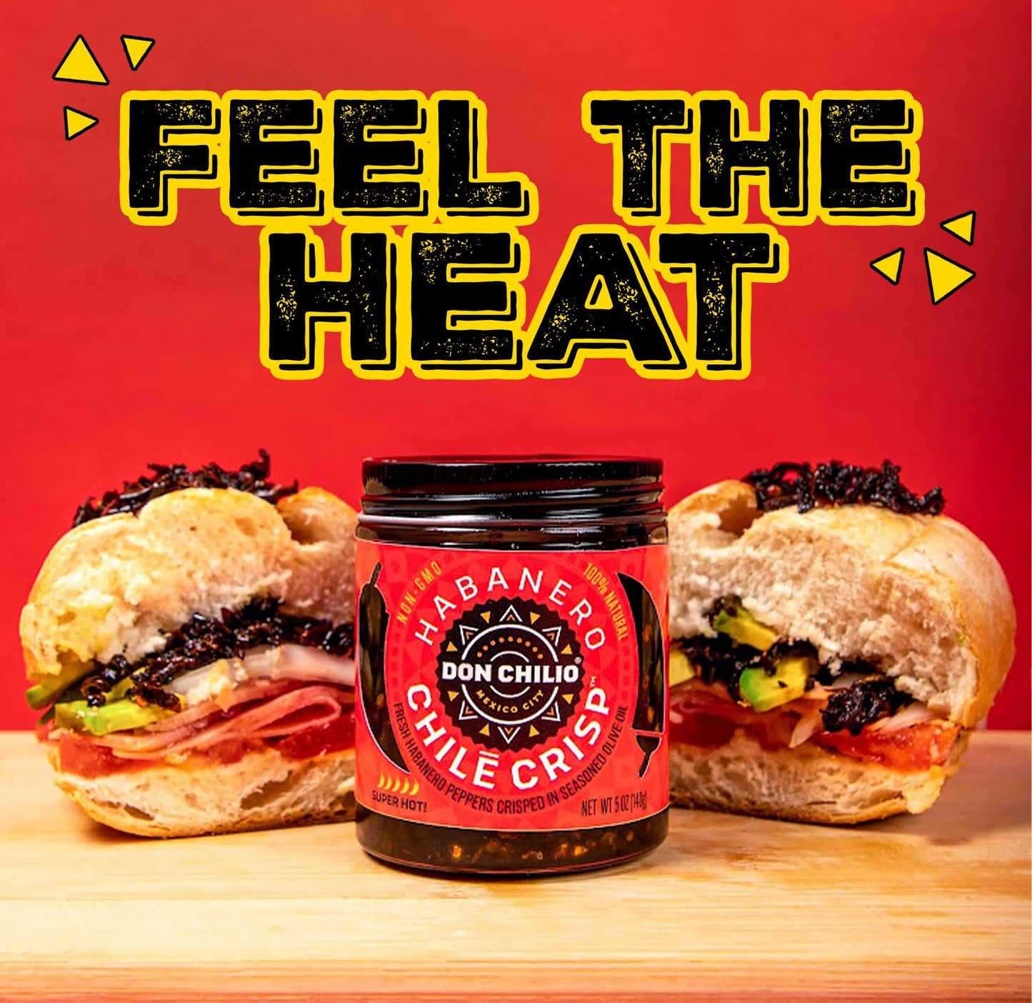 Don Chilio Hot Habanero Mexican Chile Crisp, 5 oz., 2 Pack - Crunchy Sliced Habanero Fried Chili Peppers in Hot Seasoned 100% Ol