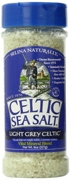 Light Grey Celtic Sea Salt Shaker - Easy to Use, Large Refillable, Reusable Glass Shaker with Additive-Free, Delicious, Gluten-F