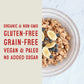 Wella Cereal Oatmeal Alternative, Gluten-Free Breakfast Hot Cereal, Grain-Free Paleo Organic Vegan High Protein Superfood, Plant-Based Non-Gmo, Low In Net Carbs, Multi-Serve Bag, Cranberry Pecan Flavor (1 Count, 12.8 Oz. Bag)